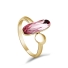 Anillo con Cristal de Swarovski Rosa 18K Baño de Oro