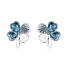 Hermosos Aretes Azules de Swarovski en forma de Trébol