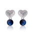 Aretes de Corazon Con Cristal Austriaco Color Azul