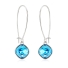 Aretes Largos de Cristal Austriaco Color Azul