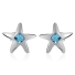 Aretes de Cristal Swarovski Color Azul en Forma de Estrella