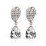 Hermosos Aretes de Cristal Swarovski Baño de 14k de Oro Blanco