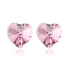 Hermosos Aretes de Cristal Swarovski Color Rosa En forma de Corazón