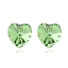 Hermosos Aretes de Cristal Swarovski Color Verde En Forma de Corazón