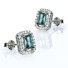 Aguamarina Aretes de Plata 9 mm x 6 mm