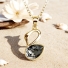 Collar Cisne Negra Swarovski Cristal Con Baño de Oro Amarillo