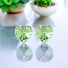 Hermosos Aretes de Cristal Swarovski Color Verde En Forma de Corazón