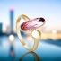 Anillo con Cristal de Swarovski Rosa 18K Baño de Oro