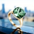 Anillo de Cristal Swarovski Verde con 18K Baño de Oro