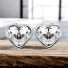 Aretes de Swarovski en Forma de Corazón Color Blanco