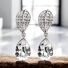 Hermosos Aretes de Cristal Swarovski Baño de 18k de Oro Blanco