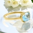 Anillo de Oro de 14K con Piedra Preciosa de Topacio Azul Genuino en Corte Ovalado