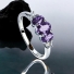 Anillo de Plata .925 con 3 Gemas de Amatista