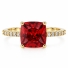Anillo Elegante de Opalo Rojo en Plata con Baño de Oro