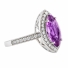 Anillo Hermoso de Alejandrita en Plata ( Azul a Morado )