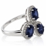 Anillo con 3 Alejandritas Bicolor en Plata 925 ( Azul/Morado )