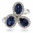 Anillo con 3 Alejandritas Bicolor en Plata 925 ( Azul/Morado )