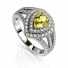 Anillo de Alejandrita Amarilla Corte Pera en Plata de Ley 925