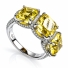 Anillo de Alejandrita Corte Trillion Yellow to Peach 8 mm
