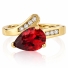 Anillo de Opalo Cereza en Plata de Ley con Baño de Oro 14K