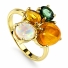 Anillo de Oro Amarillo 14K Opalo Con Zafiro Verde
