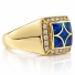 Anillo de Oro Macizo 14k con Opalo Australiano y Diamantes