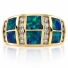 Anillo de Oro Macizo con Opalo y Diamantes