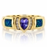 Anillo de Oro Solido con Opalo y Tanzanita