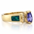 Anillo de Oro Solido con Opalo y Tanzanita