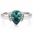 Anillo de Plata con Alejandrita en Corte de Pera