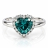 Hermoso Anillo de Corazon Plata con Alejandrita ( Azul/ Verde )