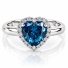 Hermoso Anillo de Corazon Plata con Alejandrita ( Azul/ Verde )