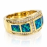 Hermoso Anillo de Opalo Australiano y Diamantes en Oro Macizo 14K