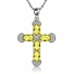 Preciosa Cruz de Plata Con Zultanita y Circonitas 32 mm x 20 mm