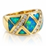 Precioso Anillo de Oro 14K con Opalo y Diamantes