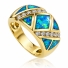Precioso Anillo de Oro 14K con Opalo y Diamantes
