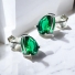 Aretes de Esmeralda en Plata de Ley