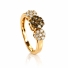 0.75 Ctw Anillo de Flor Oro Amarillo de 14K con Diamante Chocolate