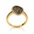 0.60 Ctw Anillo de Oro Amarillo de 14K con Diamante Chocolate
