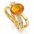 Anillo de Ópalo de Fuego en Plata con Chapa de Oro
