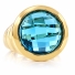 Hermoso Anillo de Plata con Topacio Azul, Anillo Martillado