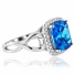 Anillo Precioso de Topacio Azul en Plata