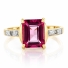 Anillo de Oro Macizo 10K con una Gema de Topacio Rosa