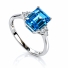 Anillo Elegante de Plata Fina .925 con Topacio Azul