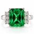 Anillo de Corte Esmeralda Plata 925 Verde