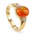 Anillo con Opalo de Fuego en Plata con Chapa de Oro