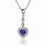 Juego de Tanzanita Aretes y Dije Corte Corazon Con Plata