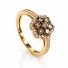0.70 Ctw Anillo de Oro Amarillo de 14K con Diamante Chocolate