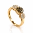 0.75 Ctw Anillo de Flor Oro Amarillo de 14K con Diamante Chocolate