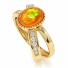 Anillo de Ópalo de Fuego en Plata con Chapa de Oro